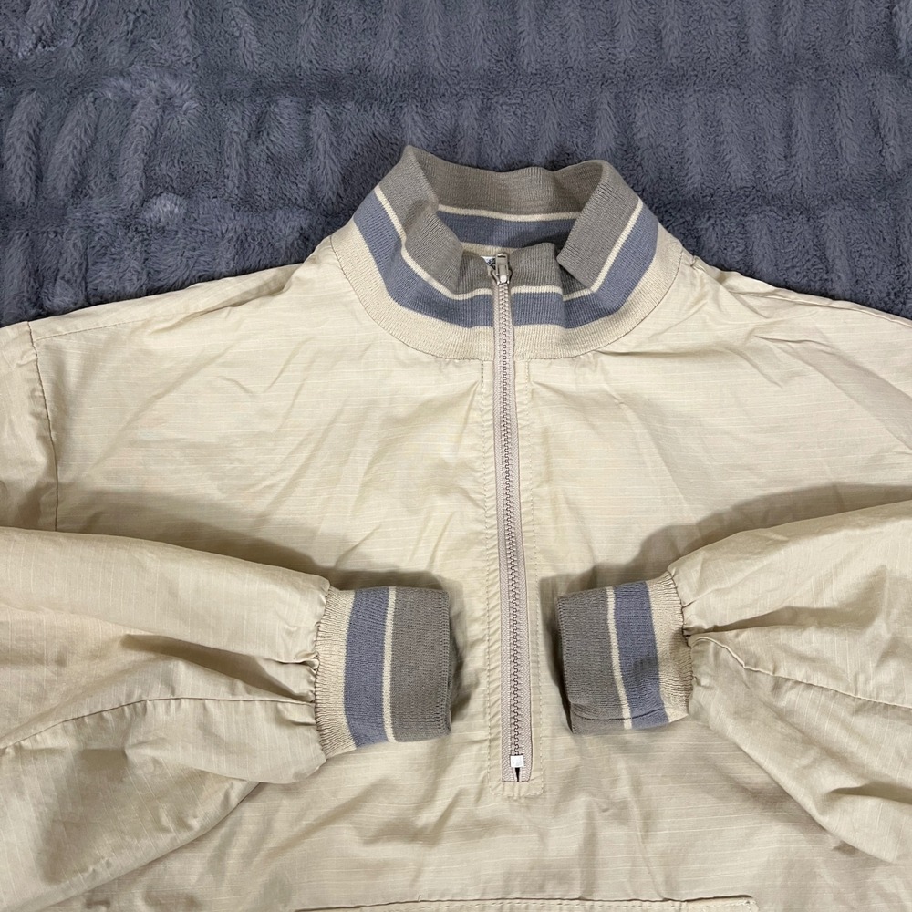 Homer Reed Ltd Storekeepers For Gentlemen Quarter Zip Jacket Cream Blue XL VTG